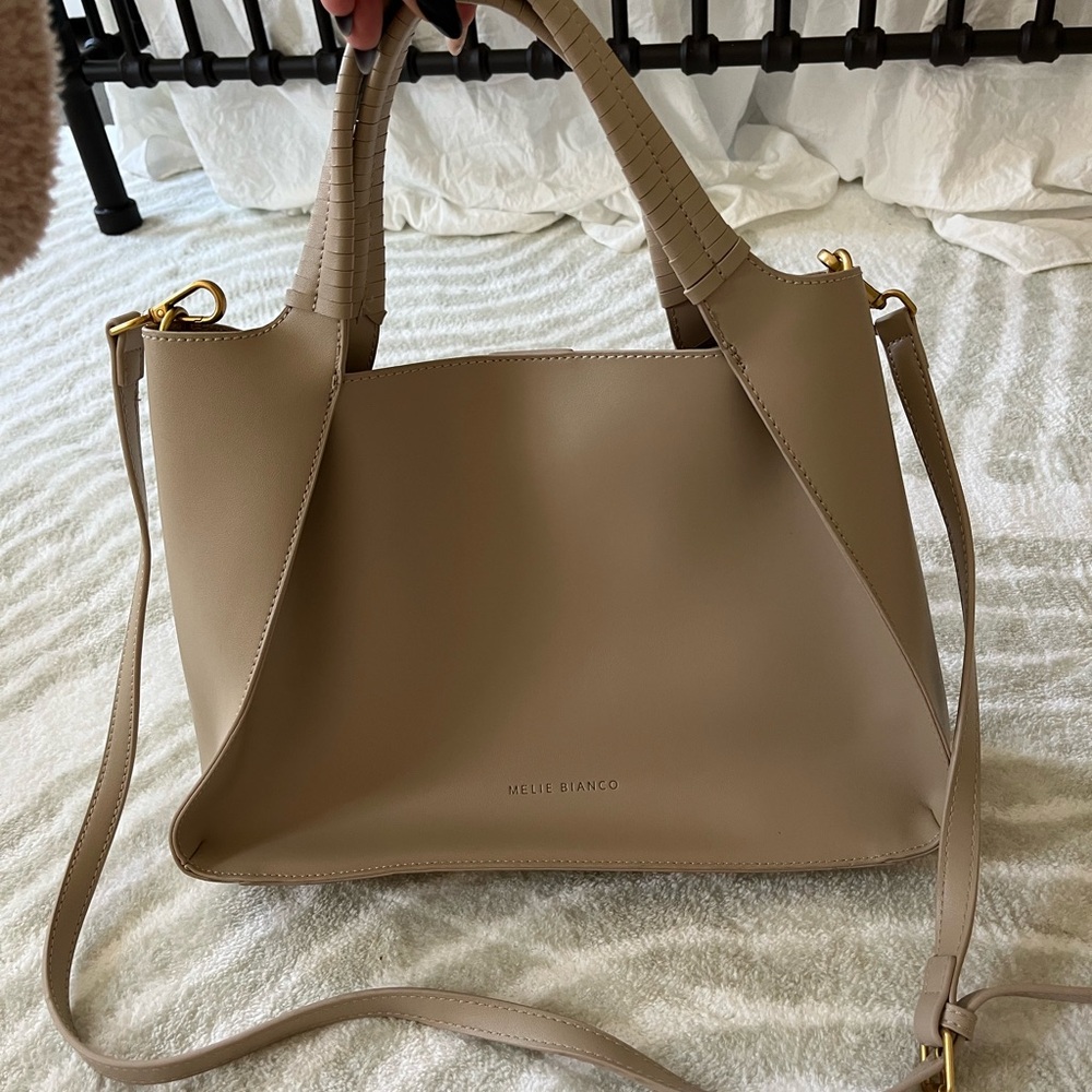 MELIE BIANCO Megan Tan recycled vegan tote crossbody Bag